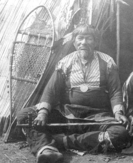 Chief Black Hawk with pipe