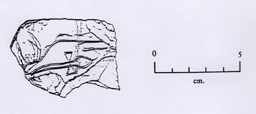 Drawing of an etched catlinite tablet