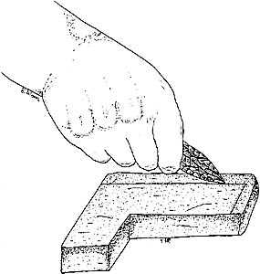 Drawing - catlinite being cut 