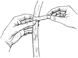 Drawing copper being shaped for an ornament