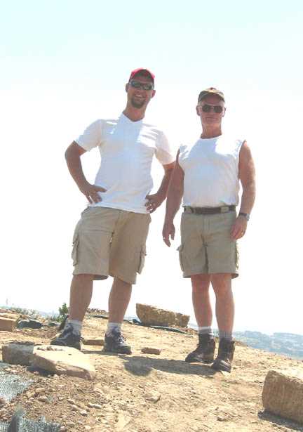 Reviewer and son Nick at 3rd Century BC Elymean site in western Sicily.