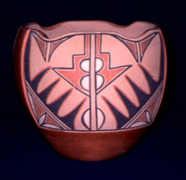 Contemporary pot made by a Jemez artist from the southwestern United States