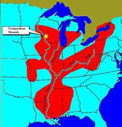 Map showing Hopewell influence