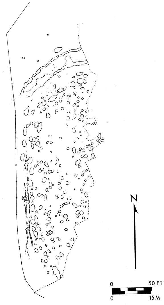 This map shows the features uncovered in 1979.