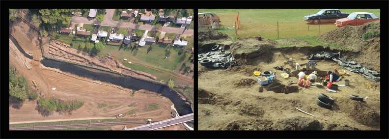 Views of Pammel Creek and excavation 