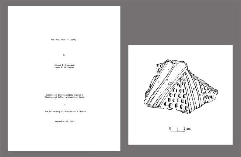 Cover of ROI 1 and drawing of pot sherd 