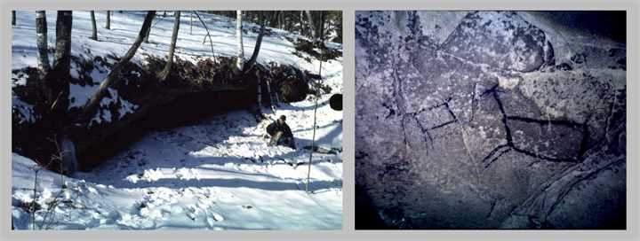 Exterior of Tainter Cave and pictograph 