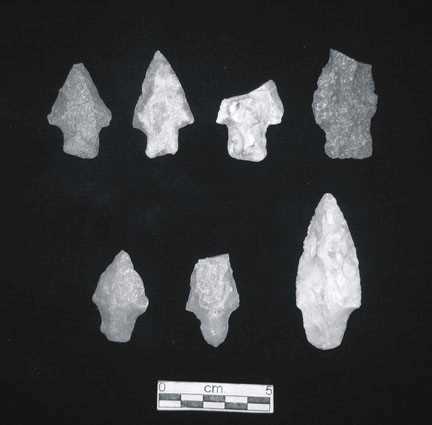 Woodland projectile points 