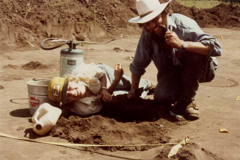 Stevenson and Gallagher excavating 