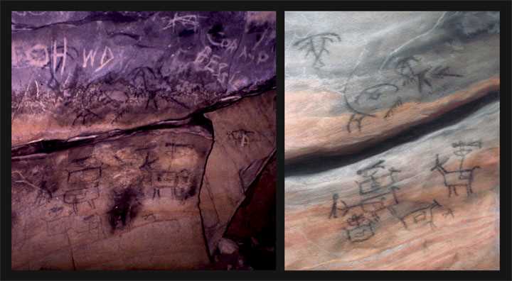 Earth - sky rock art panel 