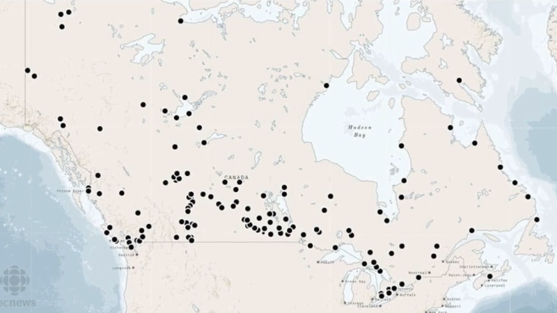 Canadian Residential Schools map 
