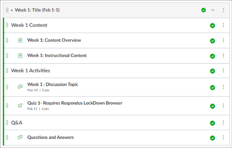 Module template/outline