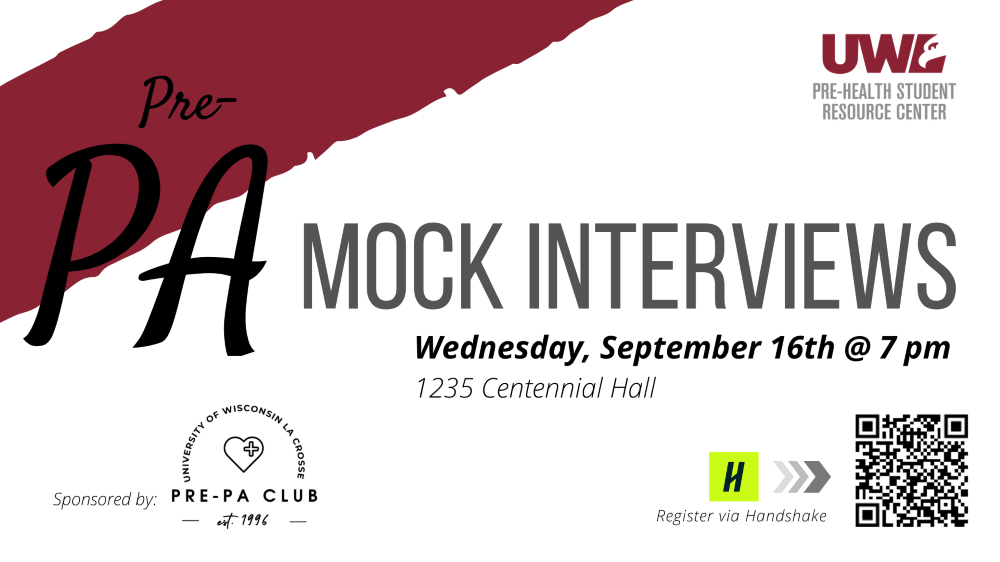 Pre-PA Mock Interview Night 2026 flier