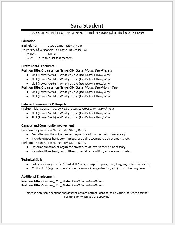 Sample resume