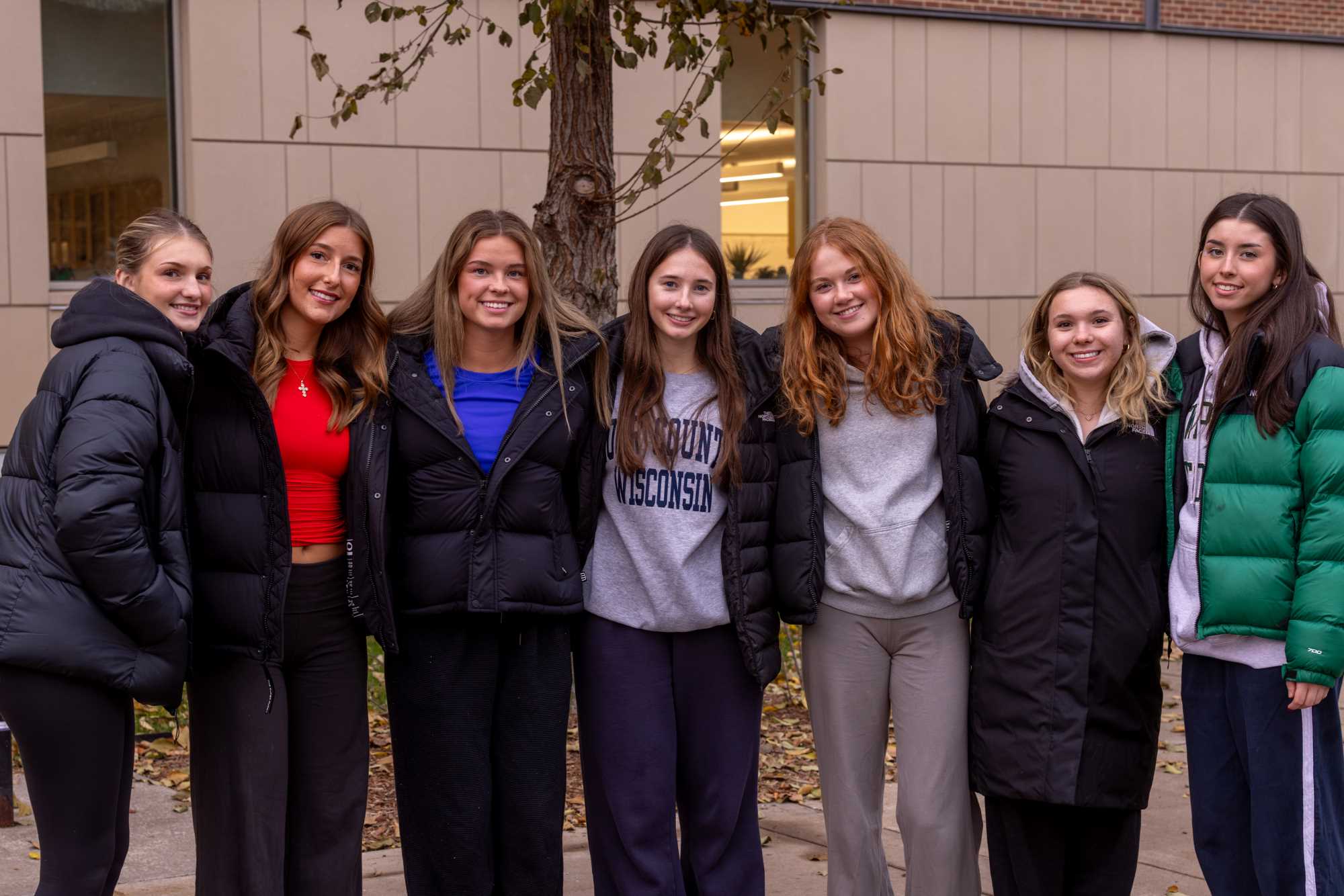 Several students at the 2025 UWL Campus Holiday Tree Lighting.