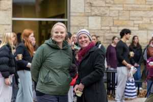 Chief of Staff Stacy Twite and Vice Chancellor Stephanie Pope at the Campus Holiday Tree Lighting.
