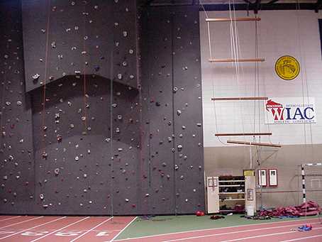 Indoor ropes course - climbing wall and giants ladder