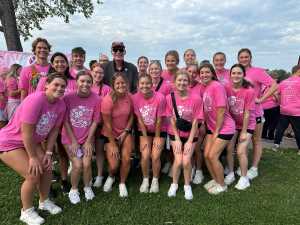 Chancellor James Beeby with UWL's Radiation Therapy Program for the Steppin' Out in Pink event!