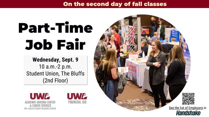 Advertisement for the part-time job fair on Wednesday, September 9, 2026.