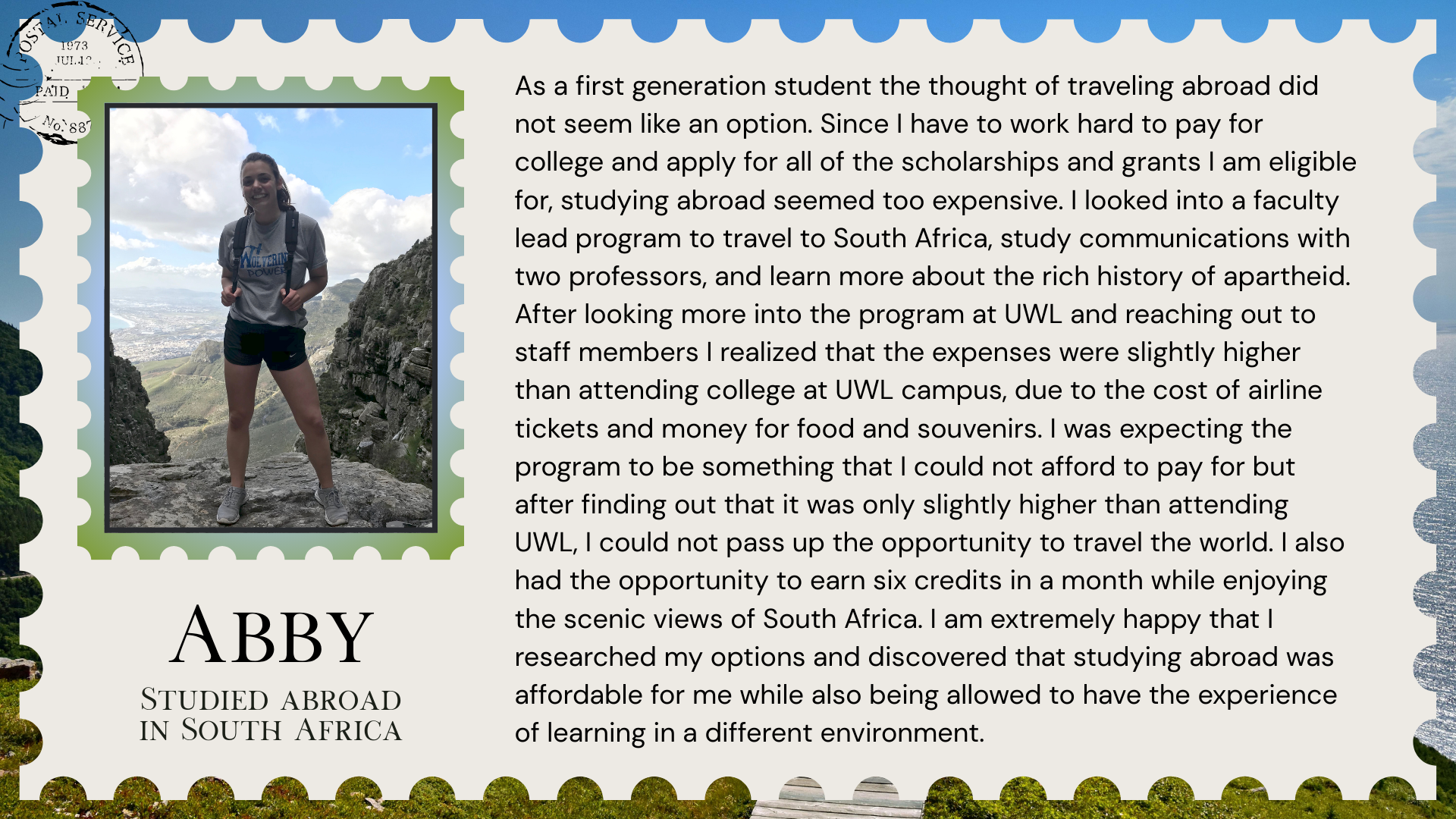 Quote from Abby in South Africa