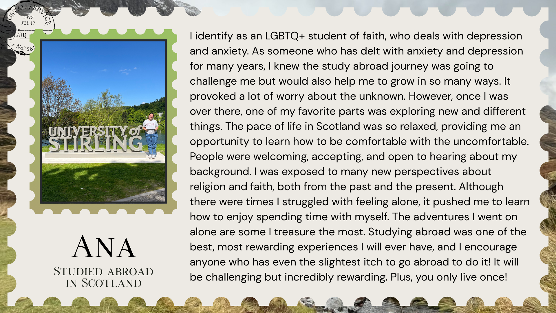 Quote from Ana in Scotland