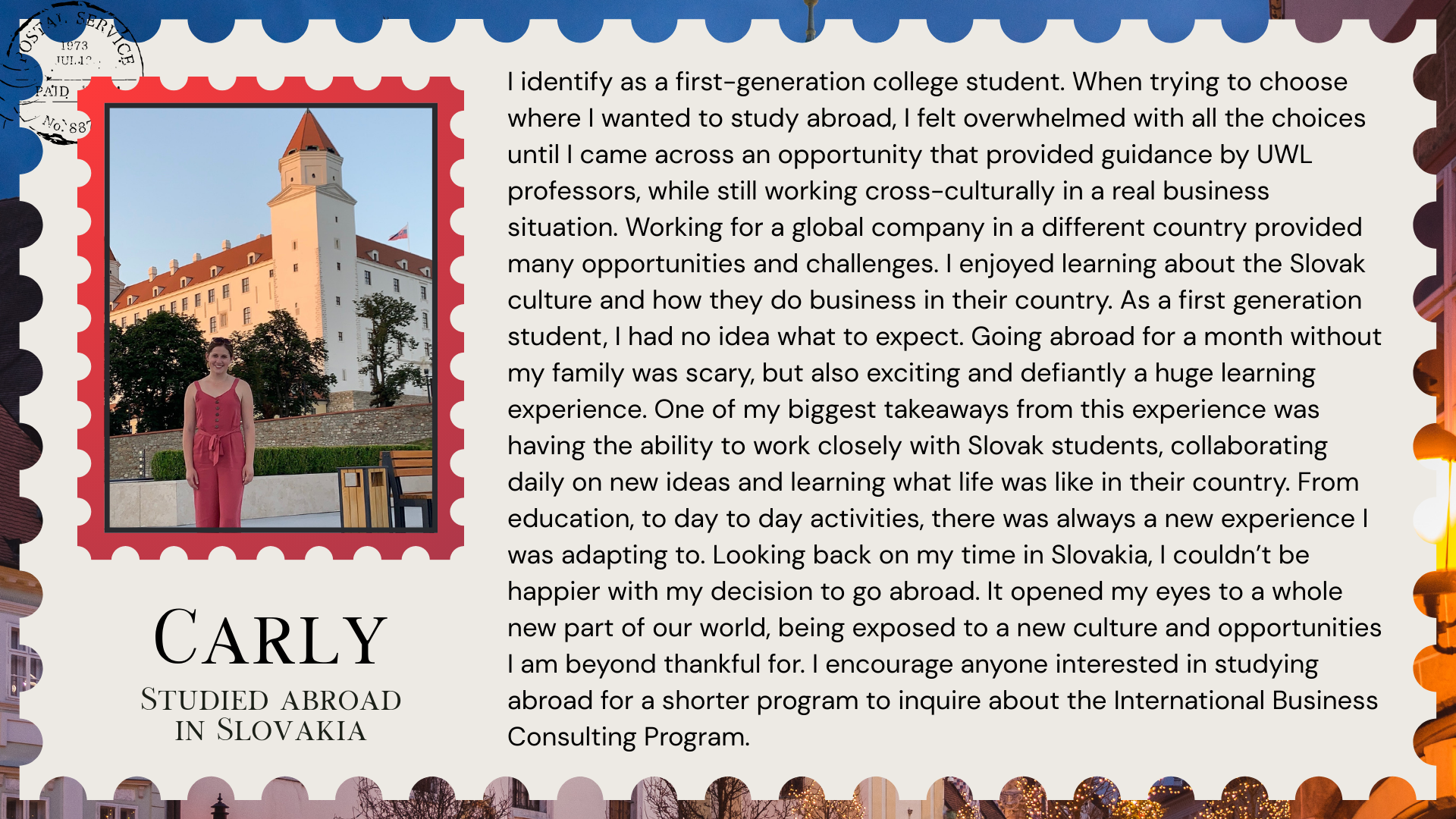 Quote from Carly in Slovakia