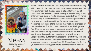 Quote from Megan in Peru