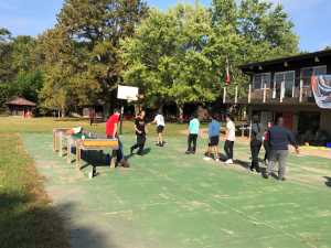 Basketball game at the Leadership Retreat Weekend. 