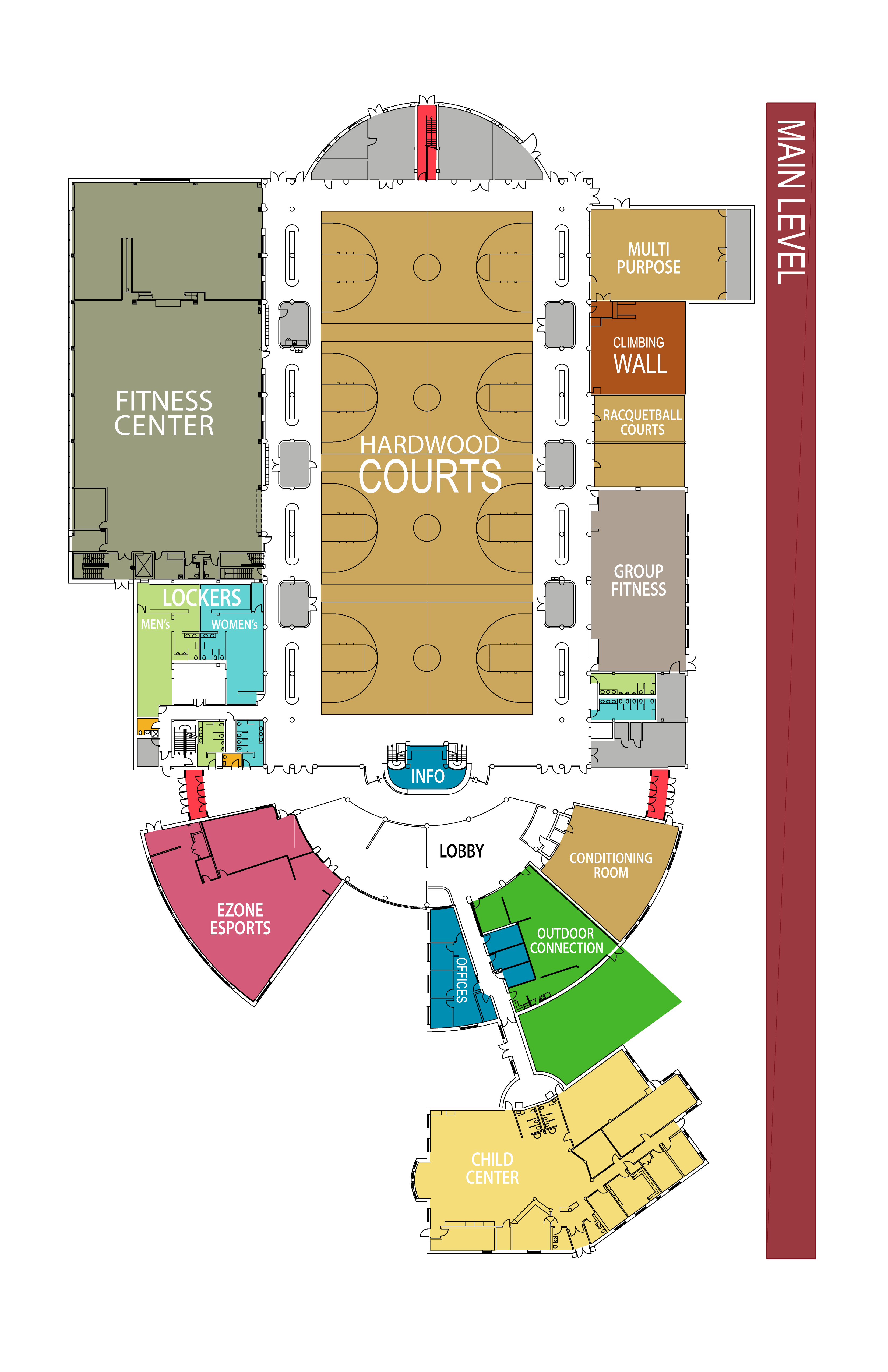 The first floor of the REC