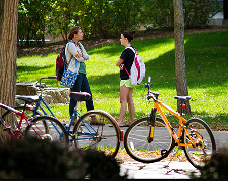 students with bikes image of students with bikes