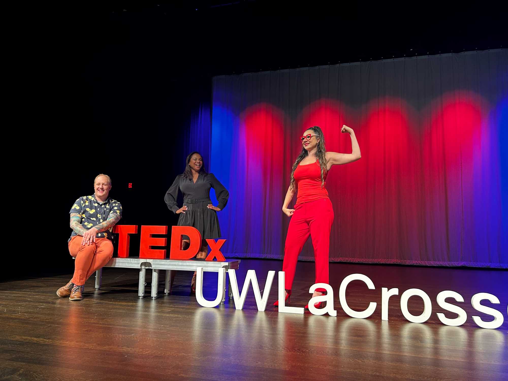 A group photos of the TEDxUWLaCrosse 2024 speakers.