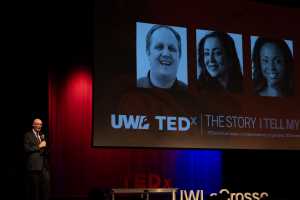 Chancellor James Beeby welcomes the crowd.