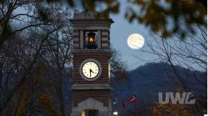 Hoeschler Tower with moon