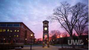 Hoeschler Tower at dusk