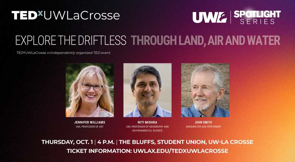 TEDxUWLaCrosse will be at 4 p.m. Oct. 1, in The Bluffs Ballroom, Student Union